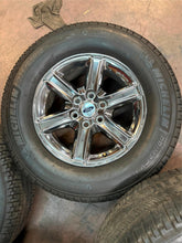 Load image into Gallery viewer, Set of 4 Used &#39;05-&#39;25 Ford F150 18&quot; Chrome Wheels 10613 on 275/65R18 Michelin LT
