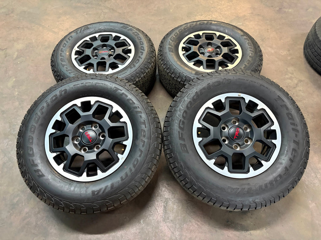 Set of 4 OEM Takeoff '24-'25 Toyota Tacoma TRD Wheels 265/70R17 Trail Terrain LT