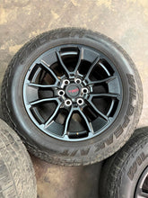 Load image into Gallery viewer, Set of 4 Used &#39;22-&#39;25 Toyota Tundra TRD Black 20&quot; Rims 265/60R20 Falken AT3W LT
