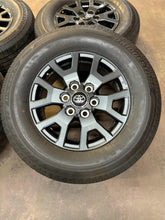 Load image into Gallery viewer, Set of 17&quot; &#39;25 Toyota 4Runner Dark Charcoal OEM Wheels 245/70R17 Bridgestone LT
