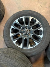 Load image into Gallery viewer, Set of 4 Used &#39;22-&#39;25 OEM Toyota Tundra Wheels on 265/60R20 Bridgestone Tires LT
