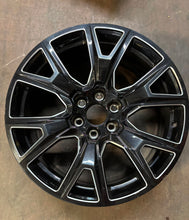 Load image into Gallery viewer, Single Used OEM 22x9 Aluminum Black &amp; Machined Rim &#39;22-&#39;24 Suburban Tahoe Yukon
