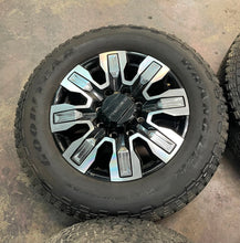 Load image into Gallery viewer, Used Four OEM &#39;11-&#39;24 GMC Sierra 2500 3500 Denali Rims 275/65R20 Goodyear AT LT
