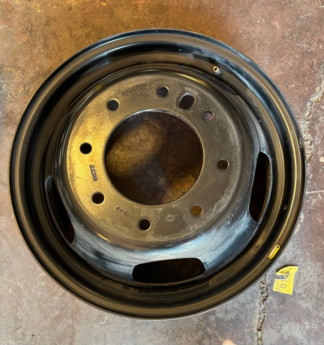 x1 Used '19-'25 RAM 3500 Dually 17x6 Black Steel Wheel 2704/2703 Ships Free LT