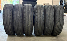 Load image into Gallery viewer, Set of Six Used OEM &#39;19-&#39;25 RAM 3500 Dually 17&quot; Black Wheels 235/80R17 Nexen LT
