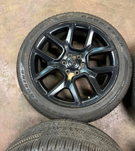 Load image into Gallery viewer, Set of 4 Used Matte Black 22" '19-'26 RAM 1500 Wheels 2727 on 285/45R22 Tires LT

