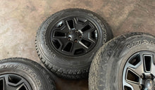 Load image into Gallery viewer, Set of 5 Used 17&quot; &#39;07-&#39;24 Jeep Wrangler Black Rims 245/75R17 Goodyear Tires LT
