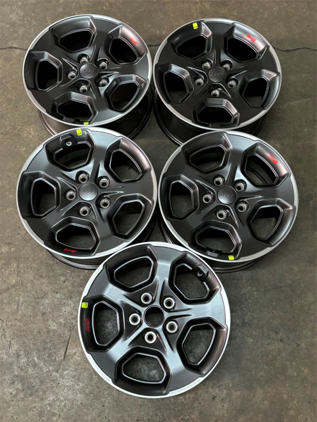 Five New OEM '07-'24 Jeep Wrangler & Gladiator 17