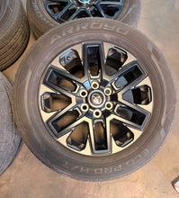Load image into Gallery viewer, Set of 4 Used 20" '22-'26 Toyota Tundra OEM Black Wheels on 265/60R20 Arroyo LT
