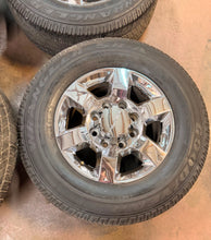 Load image into Gallery viewer, Set of Used 18" Polished '11-'26 GMC Denali 2500 Rims 265/70R18 Goodyear SRA LT
