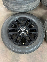 Load image into Gallery viewer, Set of Used 20" Black OEM '22-'26 Toyota Tundra Rims on 265/60R20 Bridgestone LT
