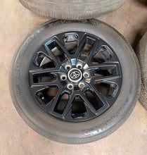 Load image into Gallery viewer, Set of 4 Used '22-'26 Toyota Tundra Black OEM Wheels 95295 Yokohama 265/60R20 LT
