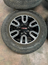 Load image into Gallery viewer, Set of 4 Used 5950 '11-'26 GMC Sierra 2500 3500 AT4 Rims 275/65R20 Goodyear E LT
