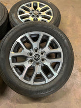 Load image into Gallery viewer, Set of Used '22-'25 Toyota Tundra Grey Machined Wheels OE 265/60R20 Yokohama LT
