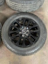 Load image into Gallery viewer, Set of Used 20" Black OEM '22-'26 Toyota Tundra Rims on 265/60R20 Bridgestone LT
