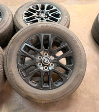 Load image into Gallery viewer, Set of 4 Used '22-'26 Toyota Tundra Black OEM Wheels 95295 265/60R20 Yokohama LT
