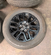 Load image into Gallery viewer, Set of 4 Used '22-'26 Toyota Tundra Black OEM Wheels 95295 265/60R20 Yokohama LT
