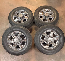 Load image into Gallery viewer, Set of Used 18" Polished '11-'26 GMC Denali 2500 Rims 265/70R18 Goodyear SRA LT
