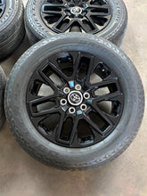 Load image into Gallery viewer, Set of Used 20" Black OEM '22-'26 Toyota Tundra Rims on 265/60R20 Bridgestone LT
