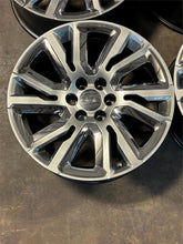 Load image into Gallery viewer, Set of 4 22" Silver w/ Chrome Insert Wheels '00-'26 GMC Sierra 1500 Yukon OEM GM
