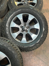 Load image into Gallery viewer, Set of 5 Used 9222 '07-'26 Jeep Wrangler 18" OEM Wheels 255/70R18 Bridgestone LT

