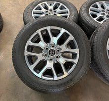 Load image into Gallery viewer, Set of Used '22-'26 Toyota Tundra Machined Wheels OE 265/60R20 Bridgestone HT LT
