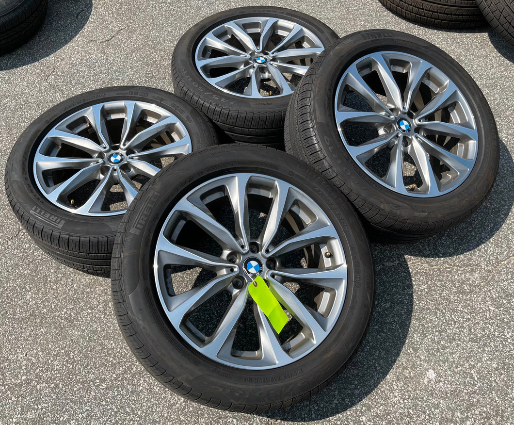 Set of Used '18-'22 BMW X3 X4 Grey Machined Wheels With 245/50R19 Pirelli Tires
