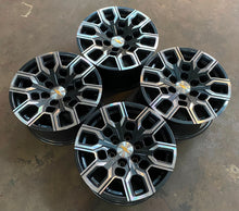 Load image into Gallery viewer, Set of Four New OEM GM &#39;00-&#39;24 Chevy Silverado 1500 18&quot; Charcoal Machined Rims
