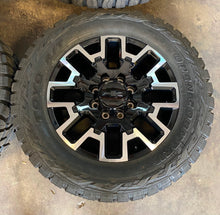 Load image into Gallery viewer, Brand New &#39;11-&#39;24 Chevy 2500 3500 22&quot; Black Machined Rims on 37/12.50R22 Toyo RT
